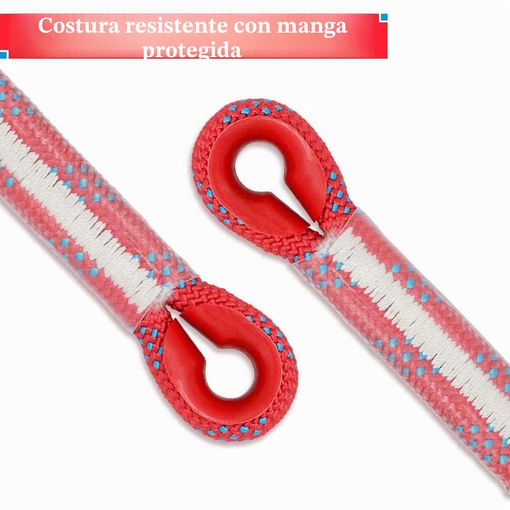 Cuerda de escalada estática 10 mm con mosquetones para seguridad y escape al aire libre