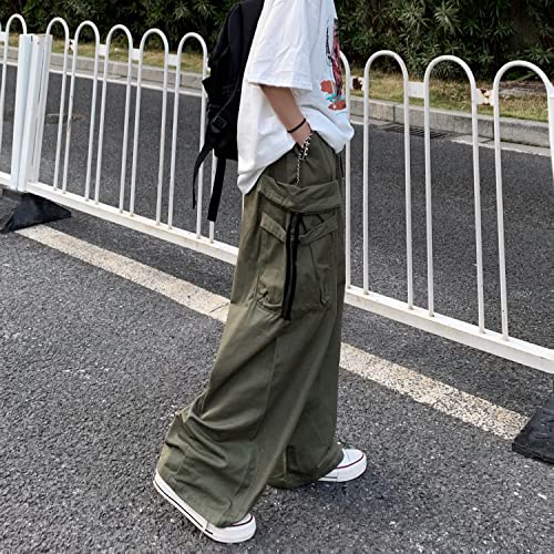 Women's Goth Cargo Pants Baggy Wide Leg Pants Vintage Casual Harajuku Trousers4