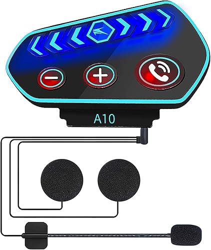 Wokyo Auriculares Bluetooth para motocicleta 160 horas de reproducción, casco impermeable Bluetooth 5.0 Auriculares con micrófono Altavoz Manos