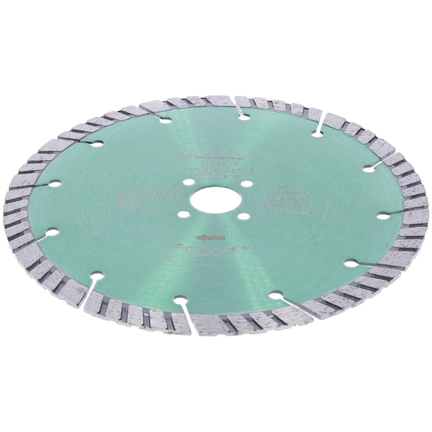 Profi Diamanttrennscheibe TLM 12 – 180 mm passend für FEIN MF 14-180 & Lamello Tanga DX200 – 12 mm Turbo-Segmente – Fensterfräse Zubehör für die Fenstersanierung – 4 Nebenlöcher