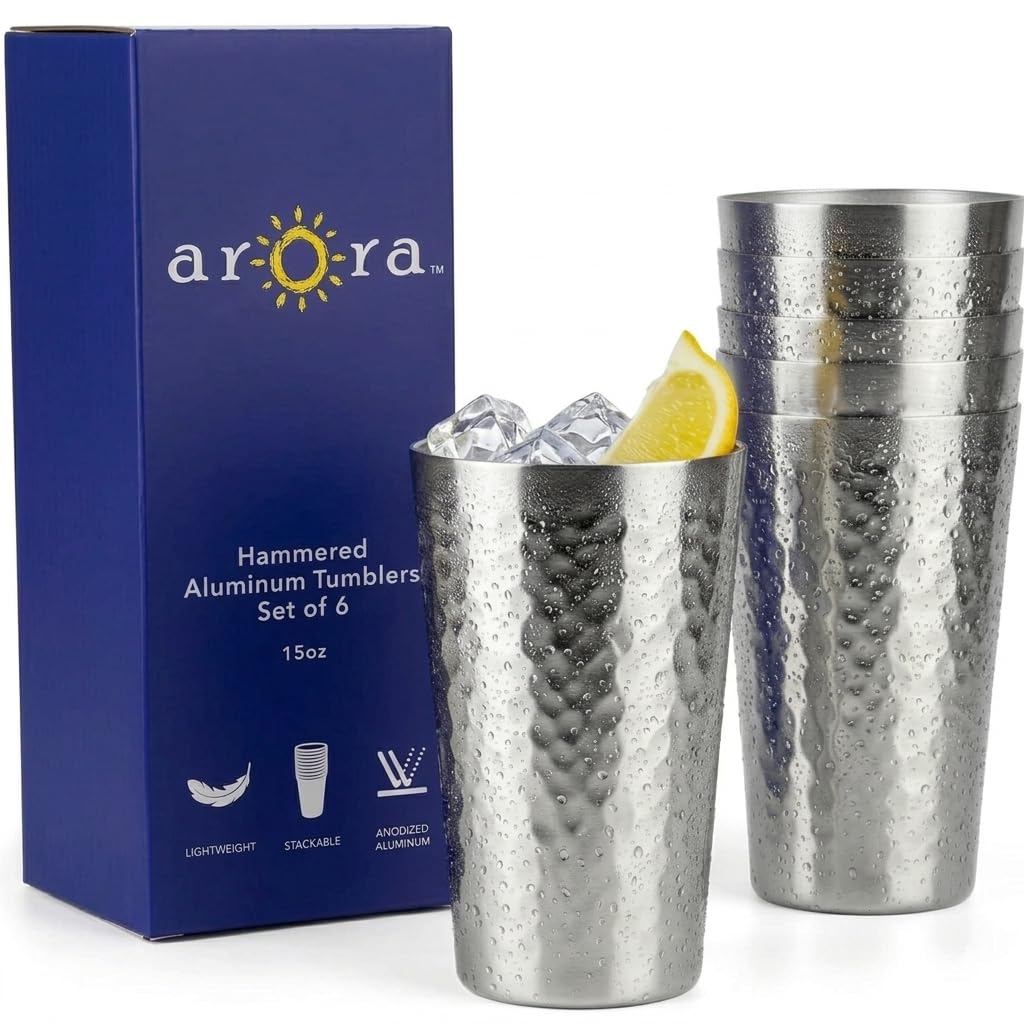 Arora Vasos, Aluminio, Plata, L