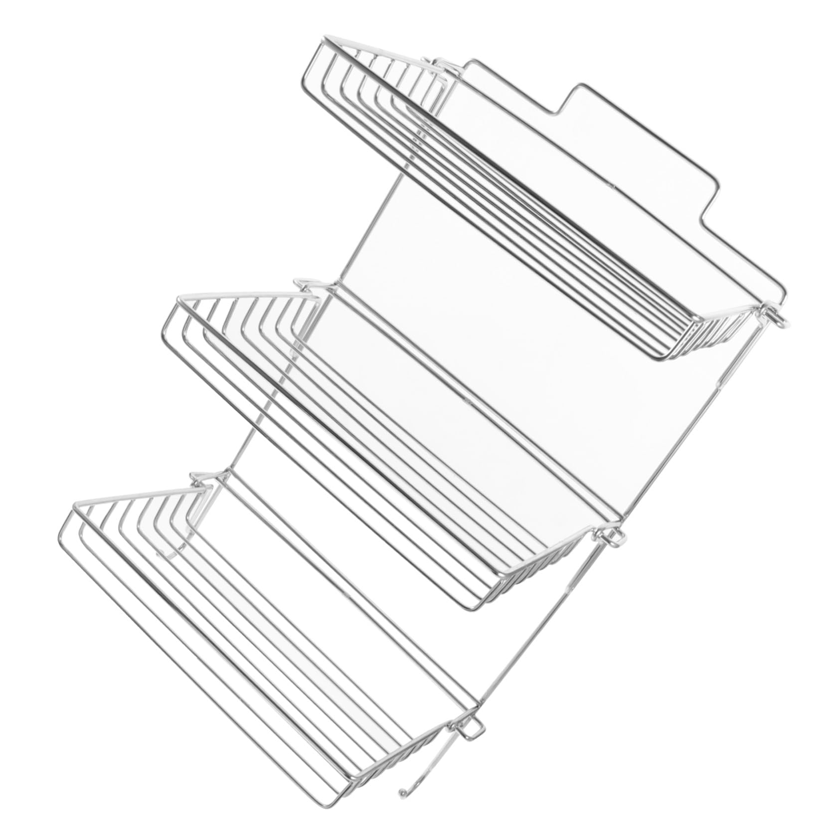 Toyvian Portaoggetti da Parete in Acciaio Inossidabile Argento, Scaffale da Bagno Pieghevole con Fondo Cavo, Organizzatore Salvaspazio per Cosmetici e Prodotti per L'igiene