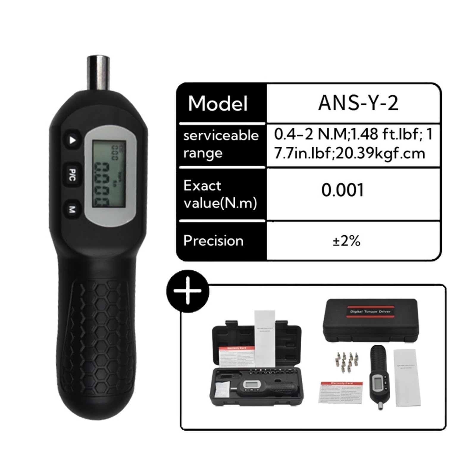 Llave dinamométrica ANS-Y-2 Destornillador dinamométrico preestablecido de 1/4" Destornillador dinamométrico Llave dinamométrica Deslizante en ralentí Ajustable