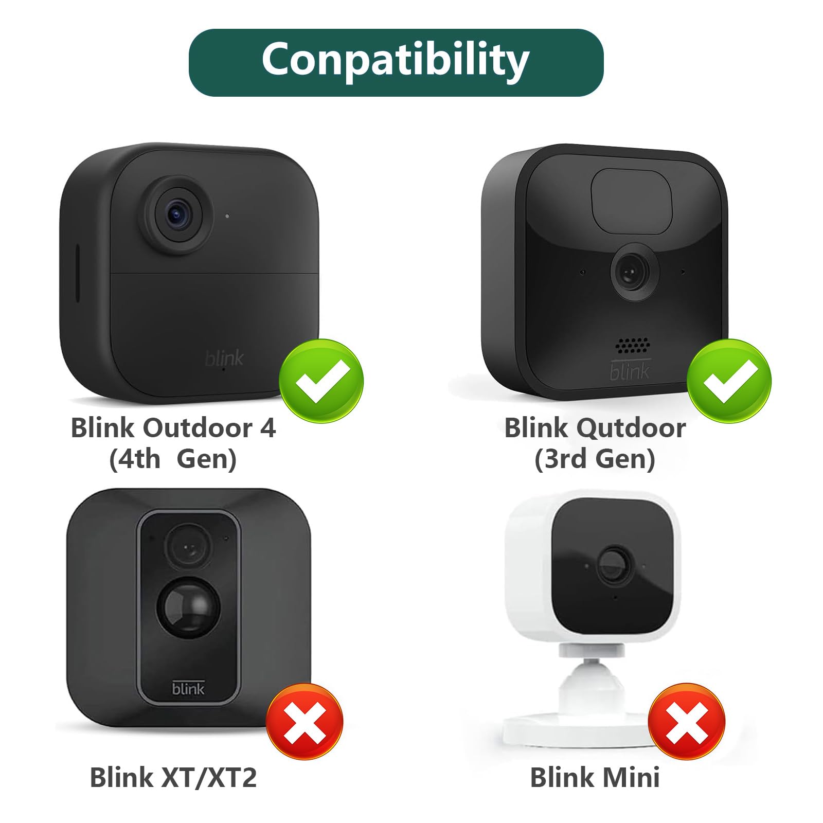 All-New Blink Outdoor 4 Camera Mount,2 Pack Weatherproof Protective Housing and 360 Degree Adjustable Mount for Blink Outdoor Indoor Home Security Camera System - Image 2