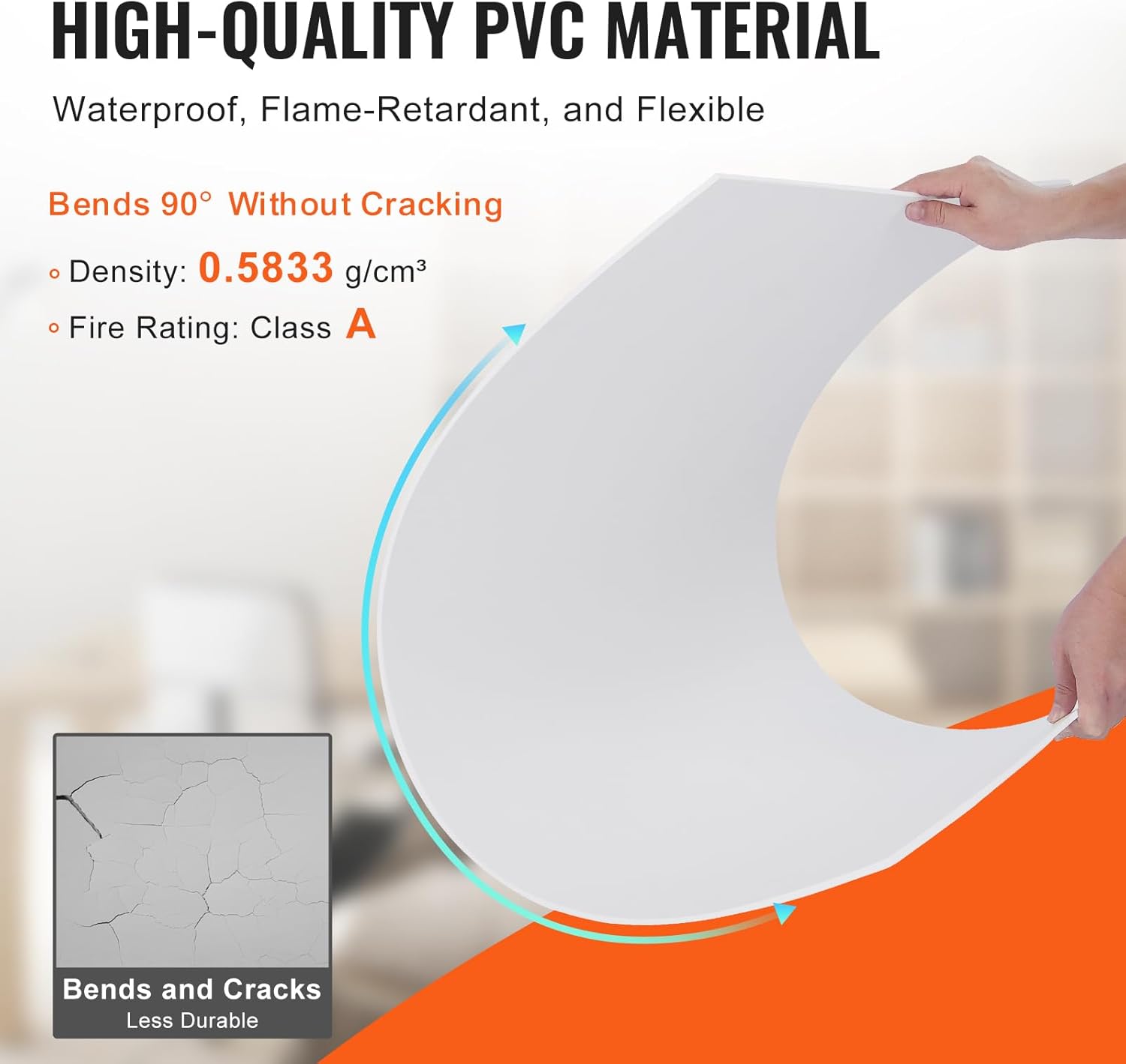 Smooth White 24x24 PVC Foam Ceiling Tiles, 12-Pack