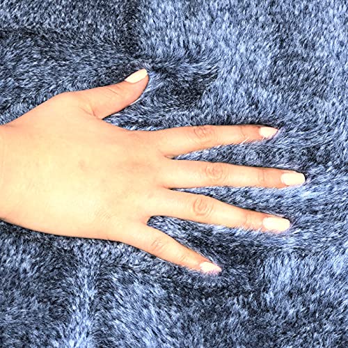 Tapete Fur Faux 5'x7' Azul Denim Suave Antideslizante miniatura 5