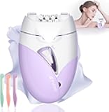 Epilator, Epilators Hair Removal for Women - 2-Speed Epilator with Massage Pad, Rechargeable LED Hair Removal Device for Face/Bikini/Arms/Legs/
