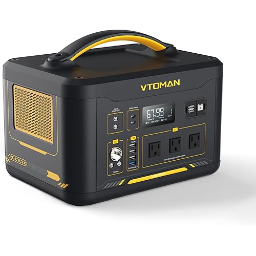 VTOMAN Jump 1500X Portable Power Station 1500W (3000W Peak), 828Wh LiFePO4 (LFP) Battery Powered Generator with Expandable Capacity, 3x Pure Sine Wave 1500W AC Outlets, 2xPD 100W, 3x Regulated 12V DC