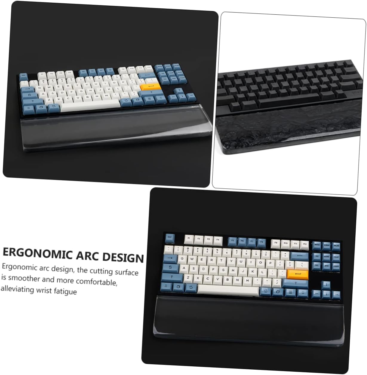 Gaming Accessory Keyboard Wrist Rest Pad Resin Black Pearl Ergonomic Wrist Support