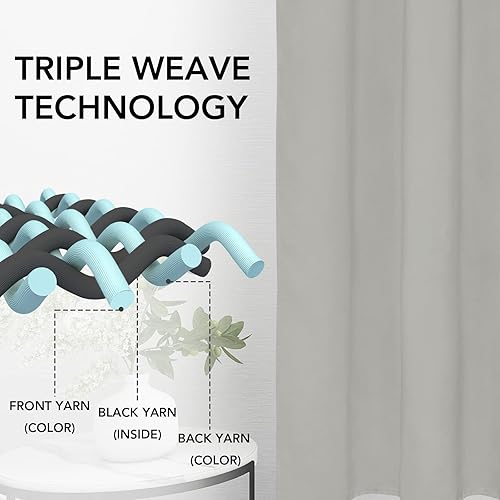 Miniatura 4 de Easy-Going Cortinas opacas con dobladillo para cortinero, cortinas de ventana para oscurecer la habitación o la sala de estar, cortinas de ventana