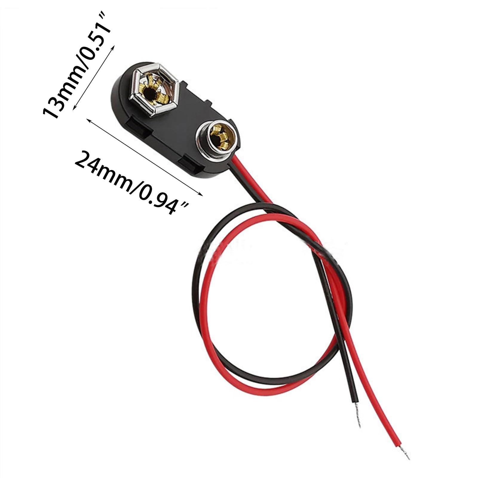 15 Pezzi Connettori Per Batteria 9V Con Cavo 15 Cm - Clip In Pelle Sintetica, Per Progetti Elettronici DIY - Foto 2