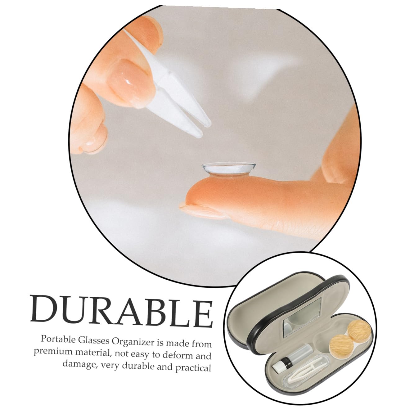 Healeved Custodia Portaocchiali Doppia in Pelle Pu, Organizer da Viaggio Multifunzionale per Occhiali da Sole da Vista, Scatola Portatile Protettiva per Uso Esterno Quotidiano