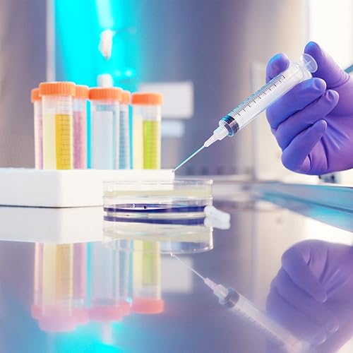 Miniatura 7 de Paquete de 100 unidades de 0.1 fl oz con suministros de laboratorio de medición de plástico desechables de 23 Ga, envueltos individualmente sellados