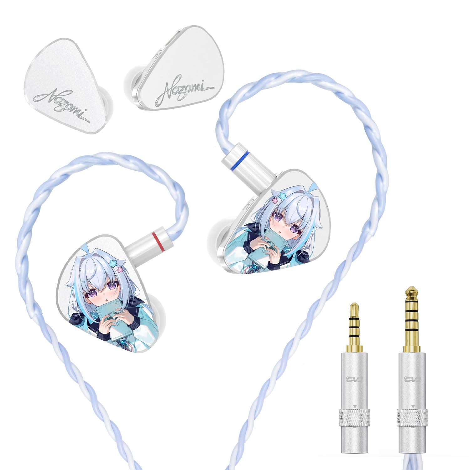 Amazon.co.jp: CVJ 海藍星の夢&NOZOMI （銀） IEM イヤホン 有線/2DD+ 