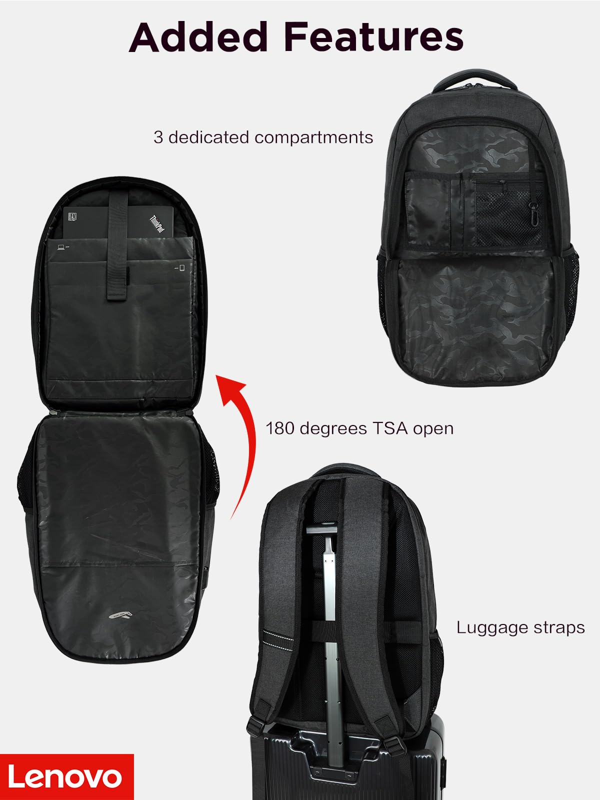 Lenovo Uni-Erwachsene Backpackb235b215 Laptop-Rucksack, Schwarz, 17 inch