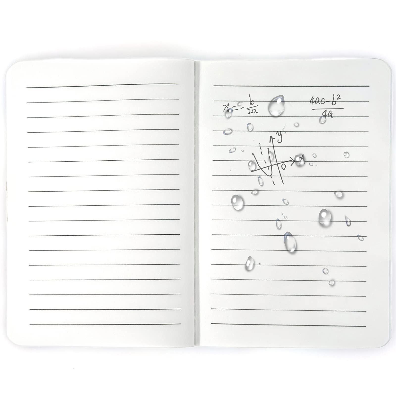 BIYAMI Allwetter-Notizblock, 13,5 x 9,1 cm, wasserdicht, reißfest, Notizbuch, Taschengröße, Feldblock für Outdoor-Aktivitäten, 24 Blatt (48 Seiten) pro Packung, 4 Stück