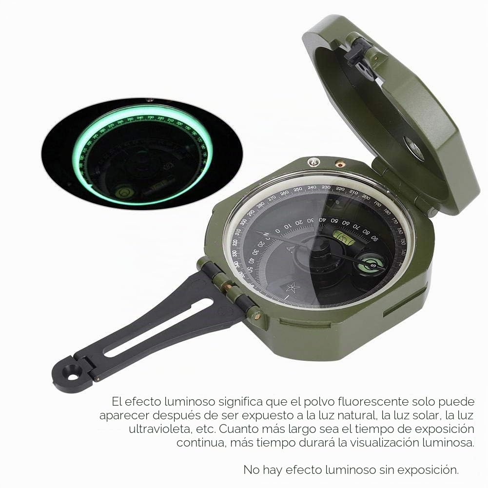 Keenso Brújula geológica al Aire, brújula geológica Profesional de Alta precisión, brújula direccional Multifuncional, Impermeable, Luminosa, Tienda de campaña y Accesorios