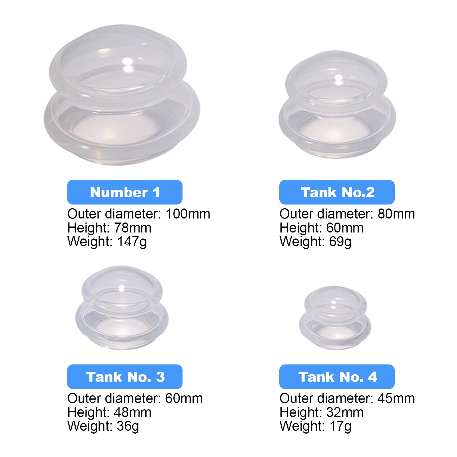 Kit de 7 Ventouse Massage Anti Cellulite,Ventouses en Silicone Thérapeutiques, pour Massage Kiné du Dos et du Corps, Améliore la Circulation, Aide à Raffermir la Peau, Compatible avec les Huil