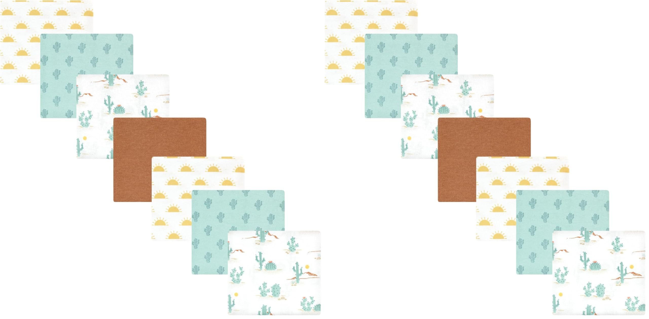 Hudson Baby Unisex Baby Cotton Flannel Receiving Blankets Bundle, Desert Cactus, One Size (Pack of 2)