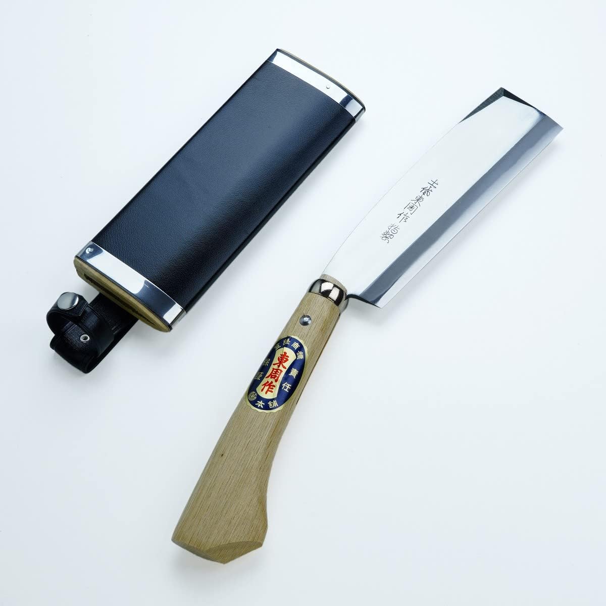 Handmade Hatchet 180mm with Original Case, Blade Edge : Shirogami Steel, Double Bevel