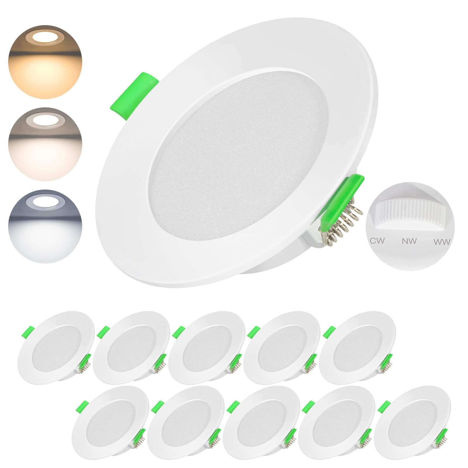 Faretti LED Da Incasso 7W Dimmerabili - Nero, Luce Fredda 6000K, IP44, Per Bagno E Cucina | Set Da 10 Pezzi - Foto 13