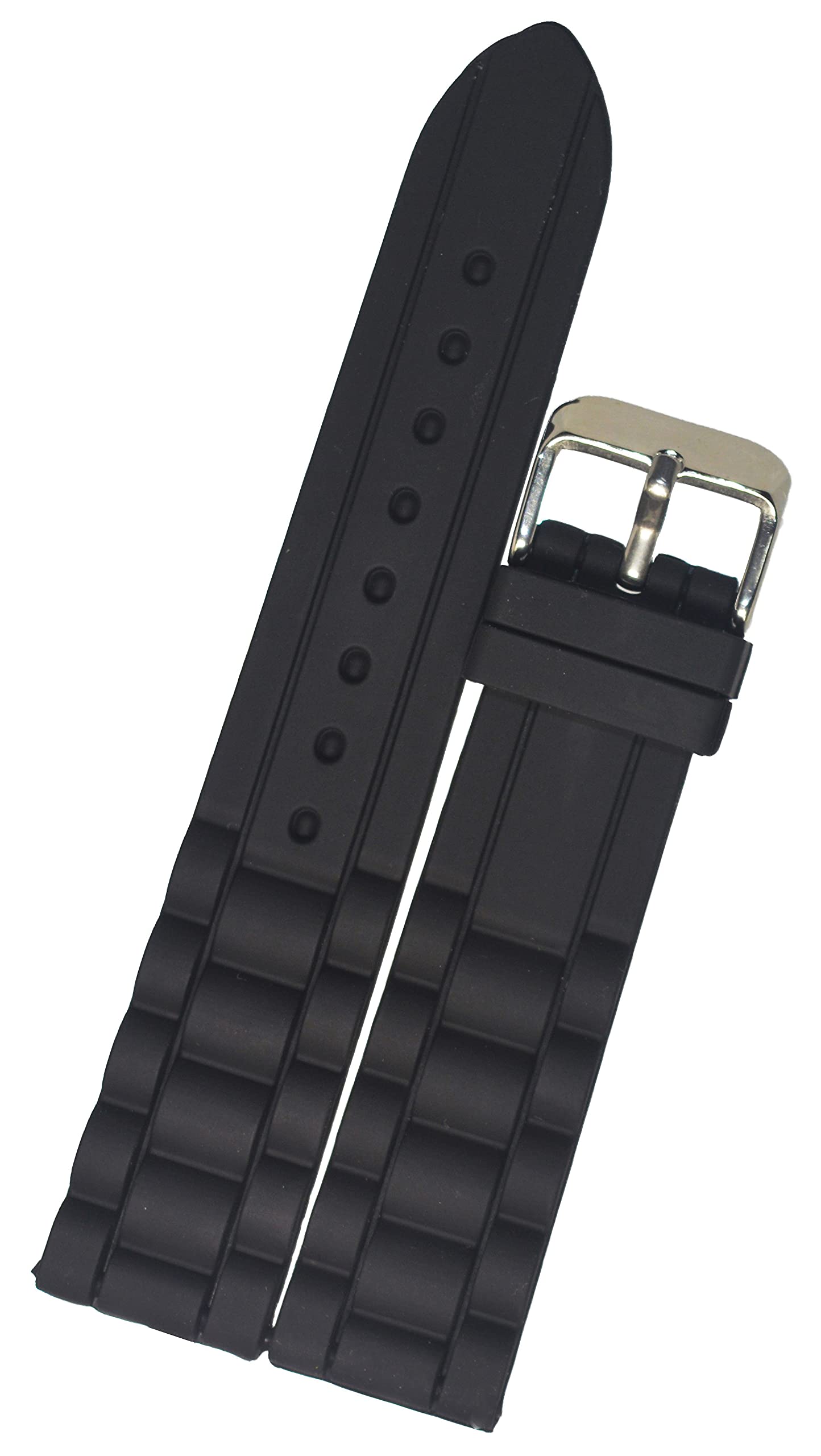 SURU® 22mm Elite Ogive Tip Silicone Watch Strap / Band for Men Women (Colour - Black / Width Size -22mm)T209 (B095JR32K5) Amazon Price History, Amazon Price Tracker