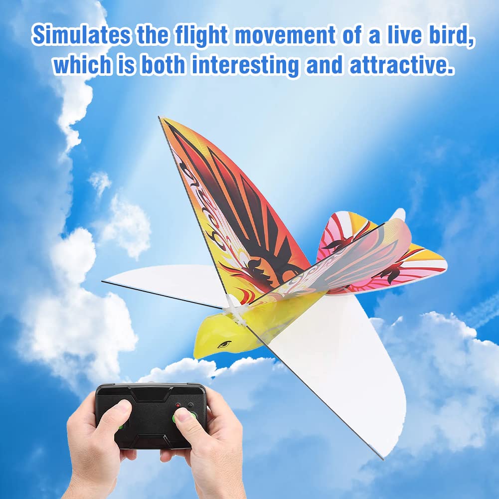 Dilwe Giocattoli per Uccelli Volanti RC, Volante Telecomandato, LED, 2,4 GHz, Telecomando Incluso, Batteria, Cavo di Ricarica, Giocattoli per Bambini per Bambini E-Bird