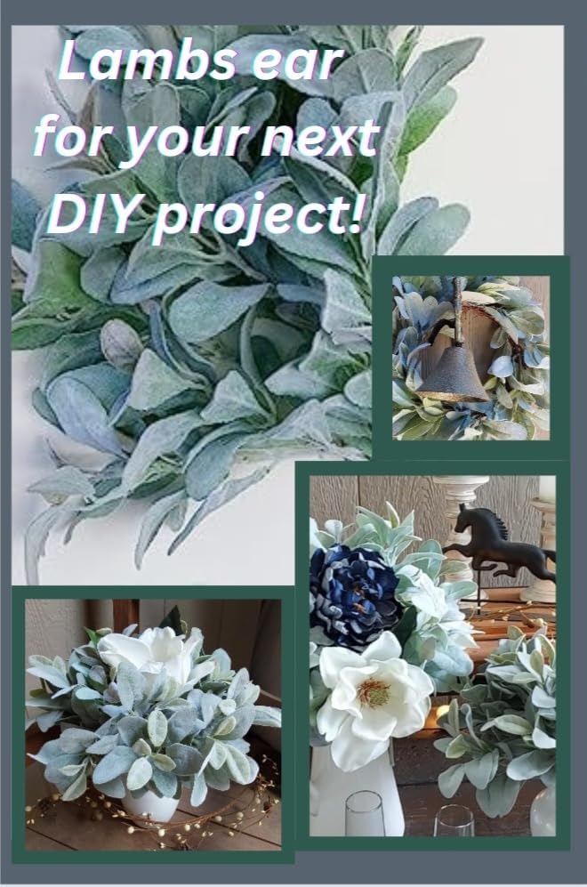 Logsonwi Artificial Lambs Ear Stems - Lambs Ear Greenery for Centerpieces, Garland, or Wreath - 14 in Artificial Greenery Stems w/Flexible Wire - Realistic Greenery Decor, 12 pcs Family Owned Brand - Image 5