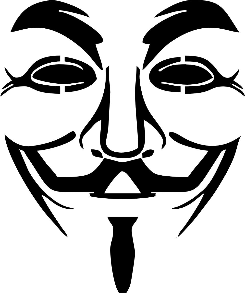 Decalarama Black Car Sticker Anonymous Mask Novelty Van Truck Bumper Window Boot V Vendetta Decal