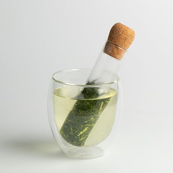 Toganoo Isıya Dayanıklı Borosilikat Cam Çay Süzgeci - Pratik Tüp Çay Filtresi - Bitki Çayları ve Yeşil Çay İçin Metal Tadı İçermeyen Demlik İçi - Healthy Glass Tea Infuser