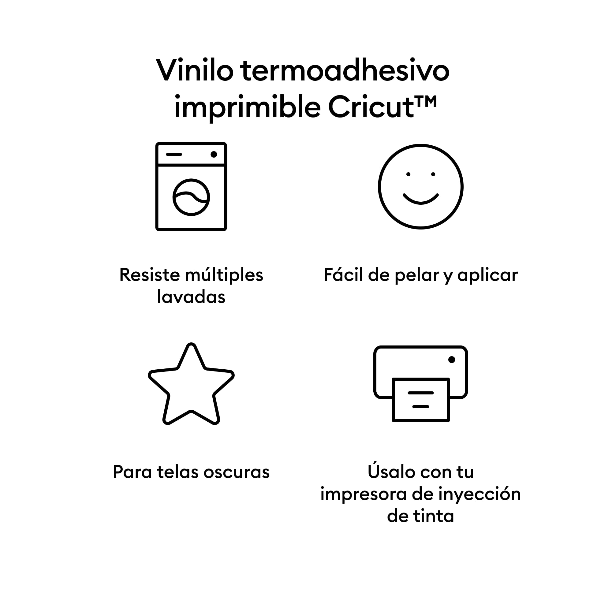Cricut Papel de Transferencia para Tejidos Claros - 20 Hojas A4 - Vinilo Textil Imprimible para Impresoras de Inyección de Tinta - Sin Espejo - Aguaresistente - Compatible con Cricut