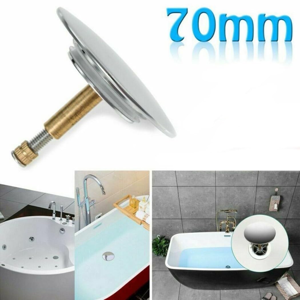Bouchon Vidange Lavabo 70 Mm – Hauteur Réglable, Acier Inox + Laiton, Installation Sans Outil