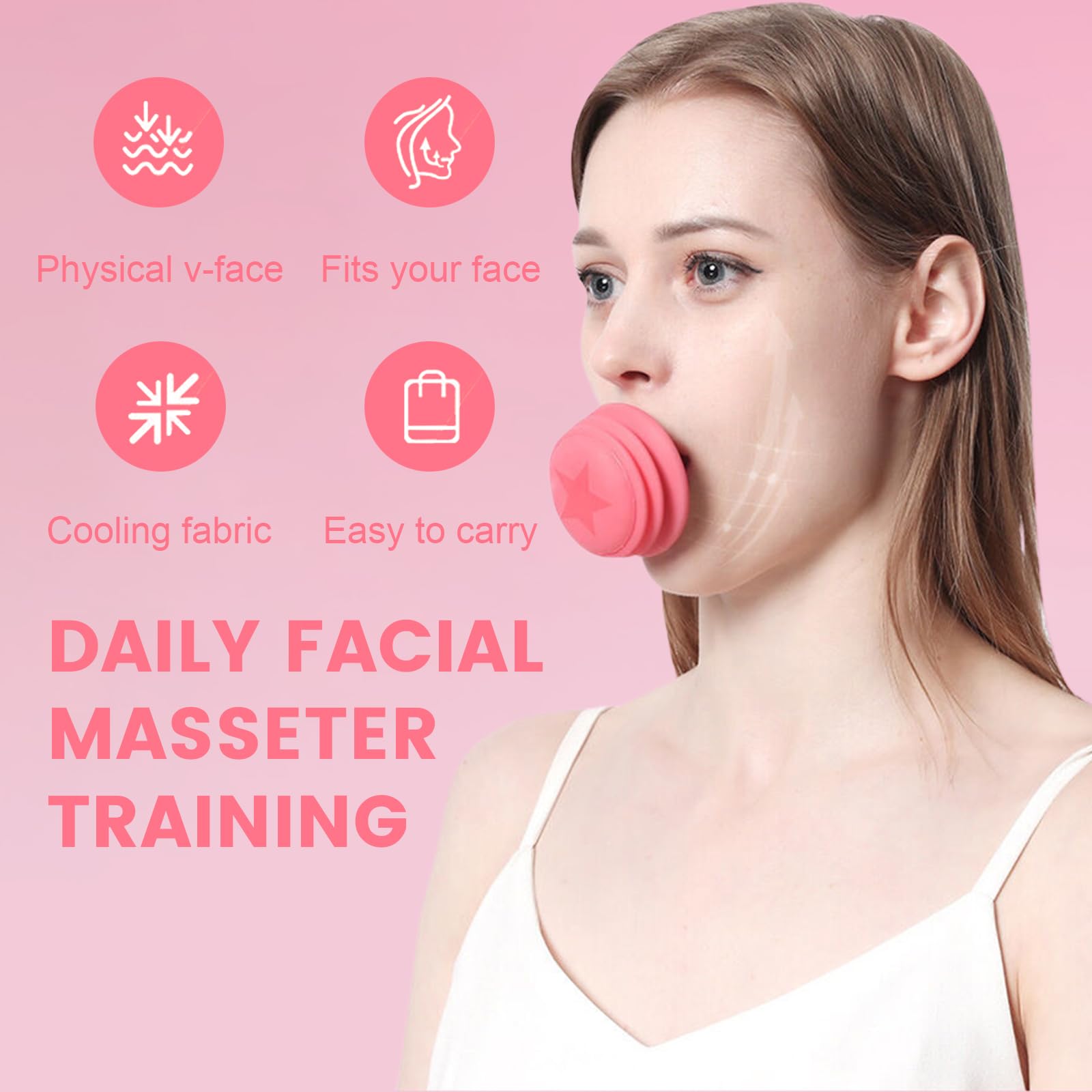 CATOR Silikon Schlanker,Silikon-Gesichtslifting Lippenübungsgerät, Silikon Facelifting Lippentrainer Mundmuskelstraffer straffendes Werkzeug für Facelift Lächeln Trainer