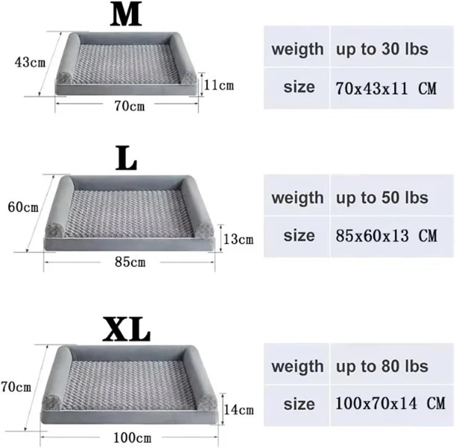 Dog Cat Pet Bed Mat Nest Blanket for Medium Large(L-85X60X13cm)