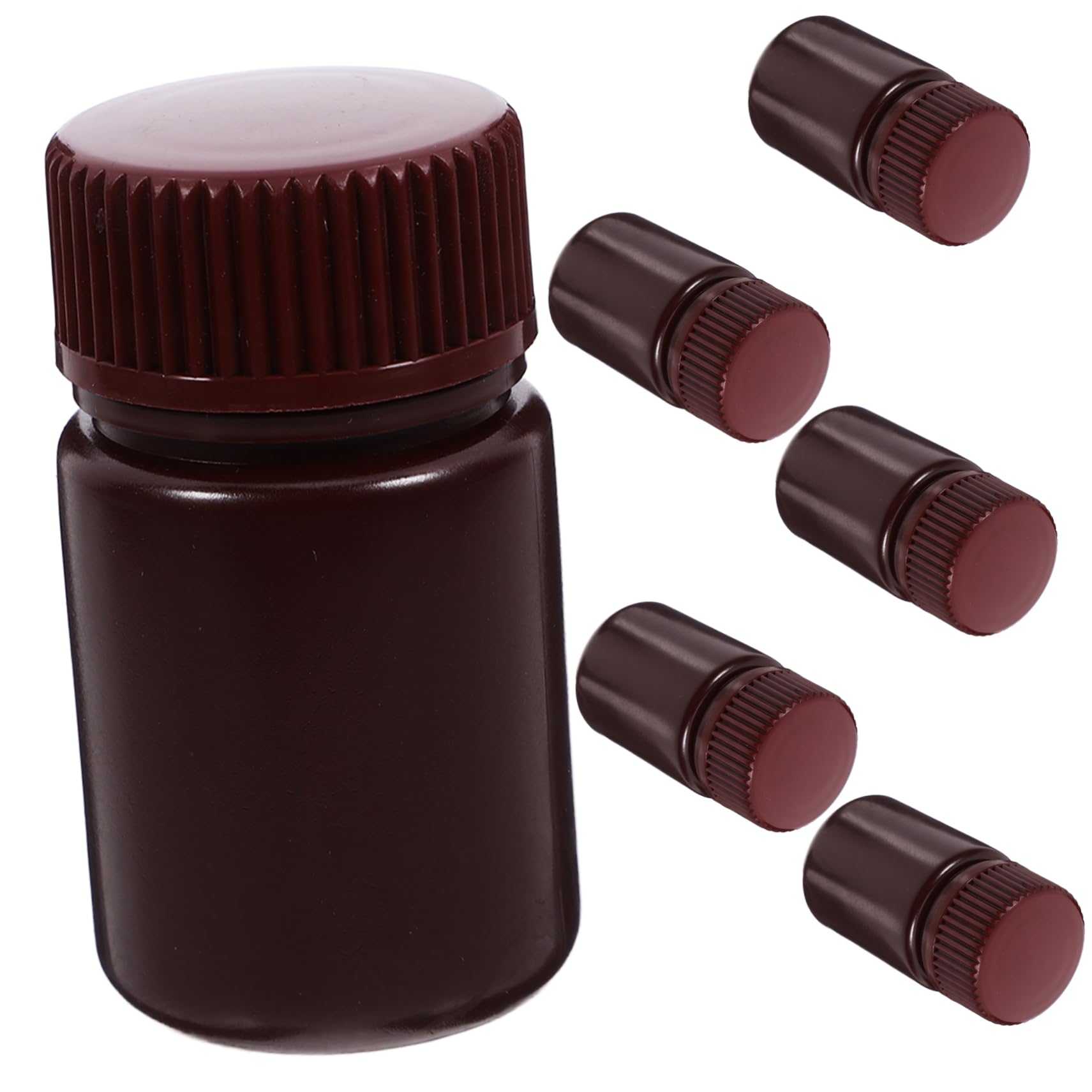 PRETYZOOM 6pcs Wide Mouth Reagent Bottles Sealing Sample Containers for Laboratory Storage Refillable Bottles for Easy Handling and Secure Experimentation