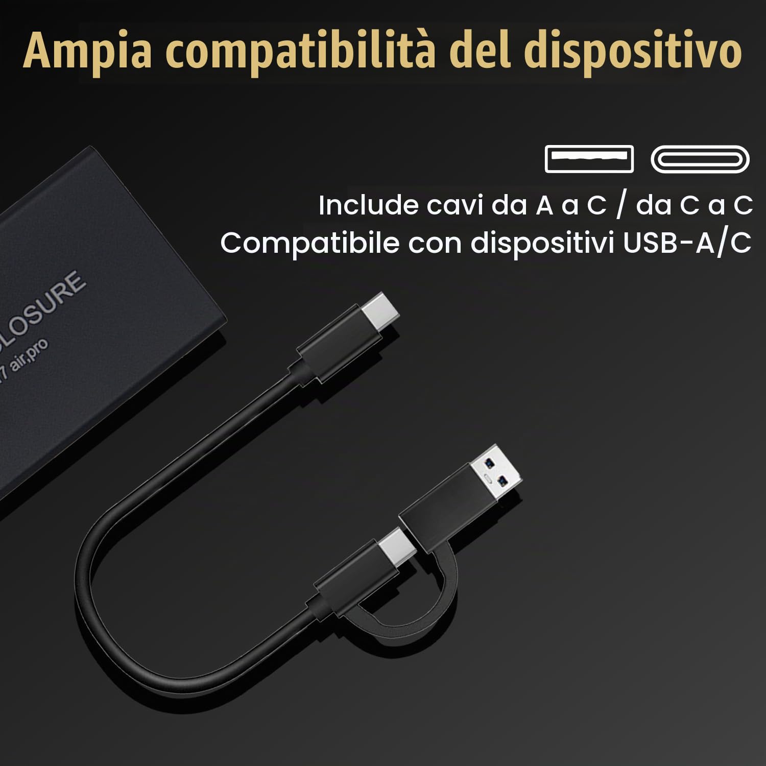Case SSD 12 16 Pin per Apple MacBook Air/Pro Disco Rigido, 20Gbps Esterno Custodia per Mid 2013-2017 A1466 A1465 A1502 A1398, Portatile USB C 3.2 External Adapter Box