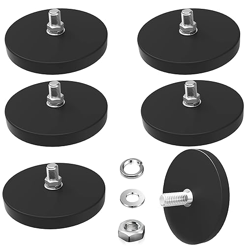 Imanes de montaje antiarañazos, imanes recubiertos de goma de 23 libras, base magnética con perno roscado, base de montaje de imán fuerte, adecuado