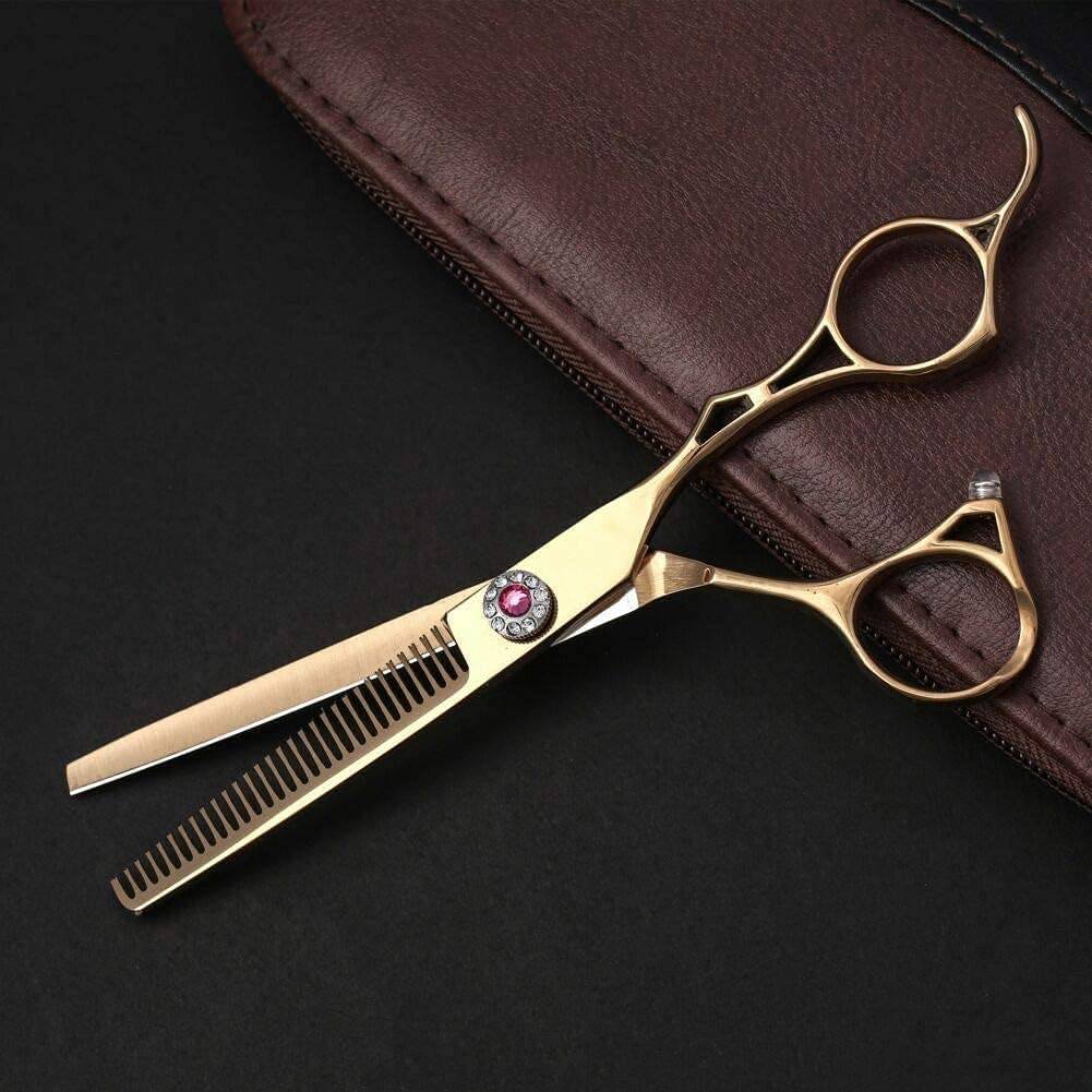 Juego de Tijeras de peluquería de Acero Inoxidable de 15 cm (6 Pulgadas) con diseño ergonómico, Hojas afiladas y Resistentes a Las roturas, y Sistema de Ajuste Mediante Tornillo.