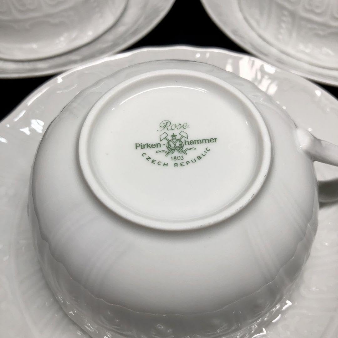 Amazon.co.jp: ピルケンハンマー カップ&ソーサー 5客 エンボス rose  