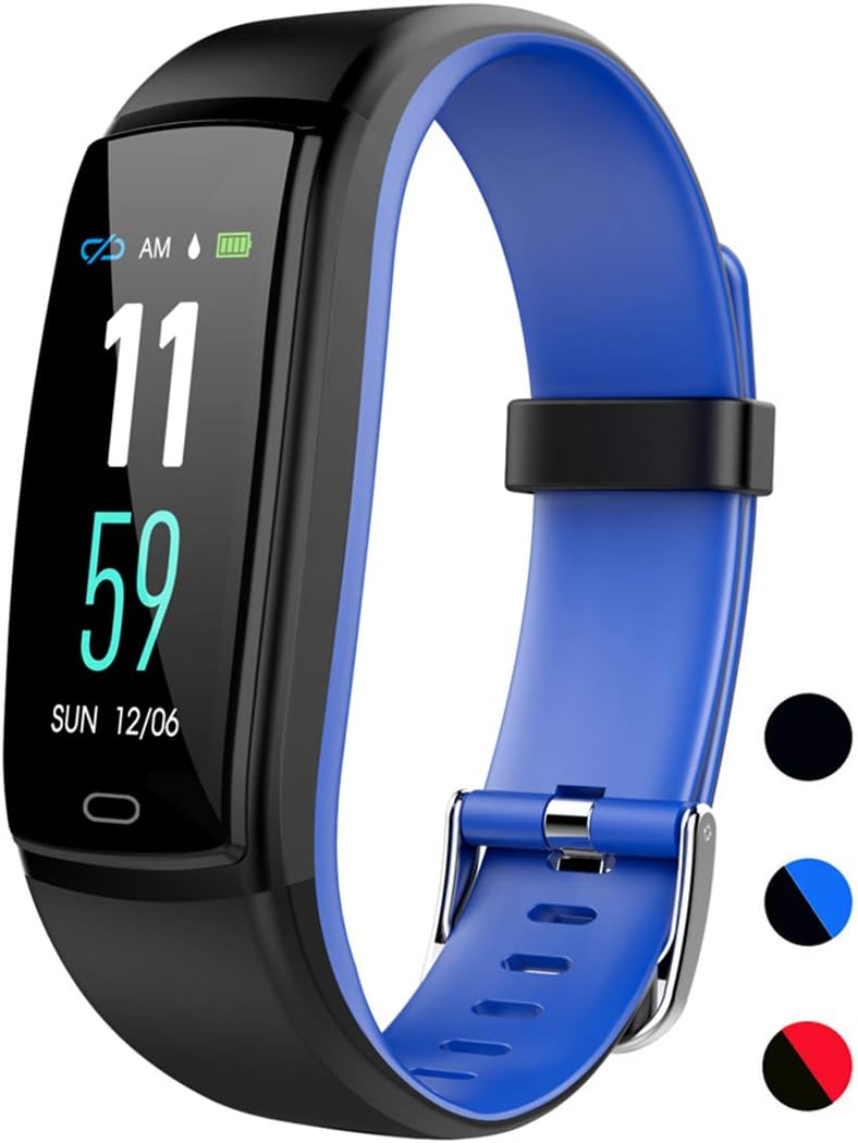 Mgaolo Fitness Tracker Smart Watch,Activity Health Tracker Waterproof Fit Band with Blood Pressure Heart Rate Bit Sleep Monitor Pedometer Step Calorie Counter for Fitbit Android and iPhone (Blue)