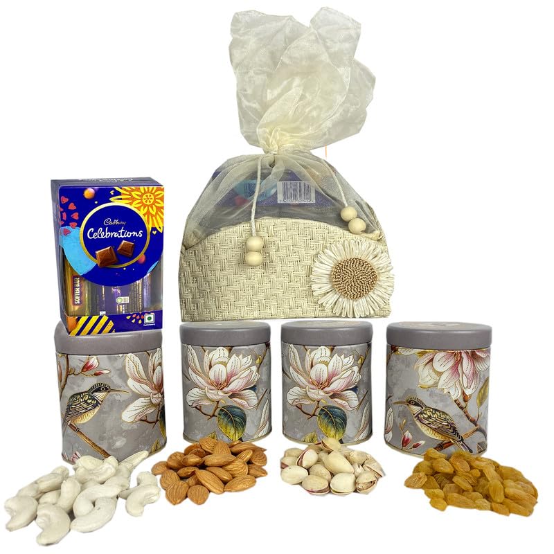 Image of NUTRI MIRACLE Rakhi Celebration Nut and Chocolate Box for Sibling Gifting | Thoughtful Dry Fruit Pack for Anniversary Moments