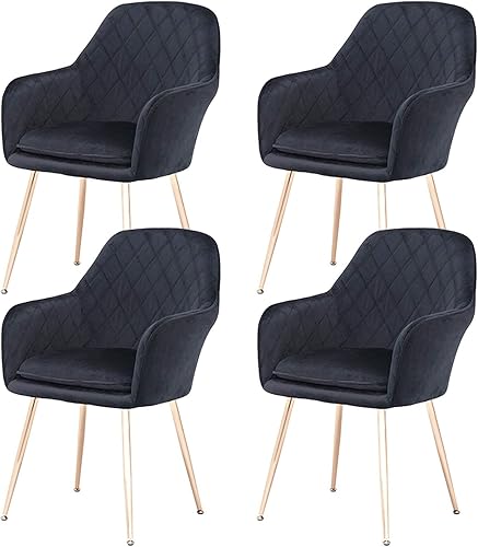 HAVIAS Juego de 4 sillas de cocina de cuero nórdico sillón de lujo moderno y minimalista para balcón sillón silla sala de estar muebles de cocina