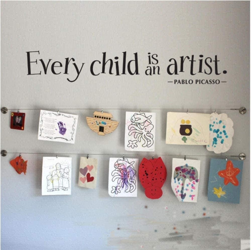 Wall Stickers, DIY Quotes Wall Stickers Every Child is an Artist Vinyl Decals Children Art Display Wall Stickers Removable Home Decoration 61X10Cm