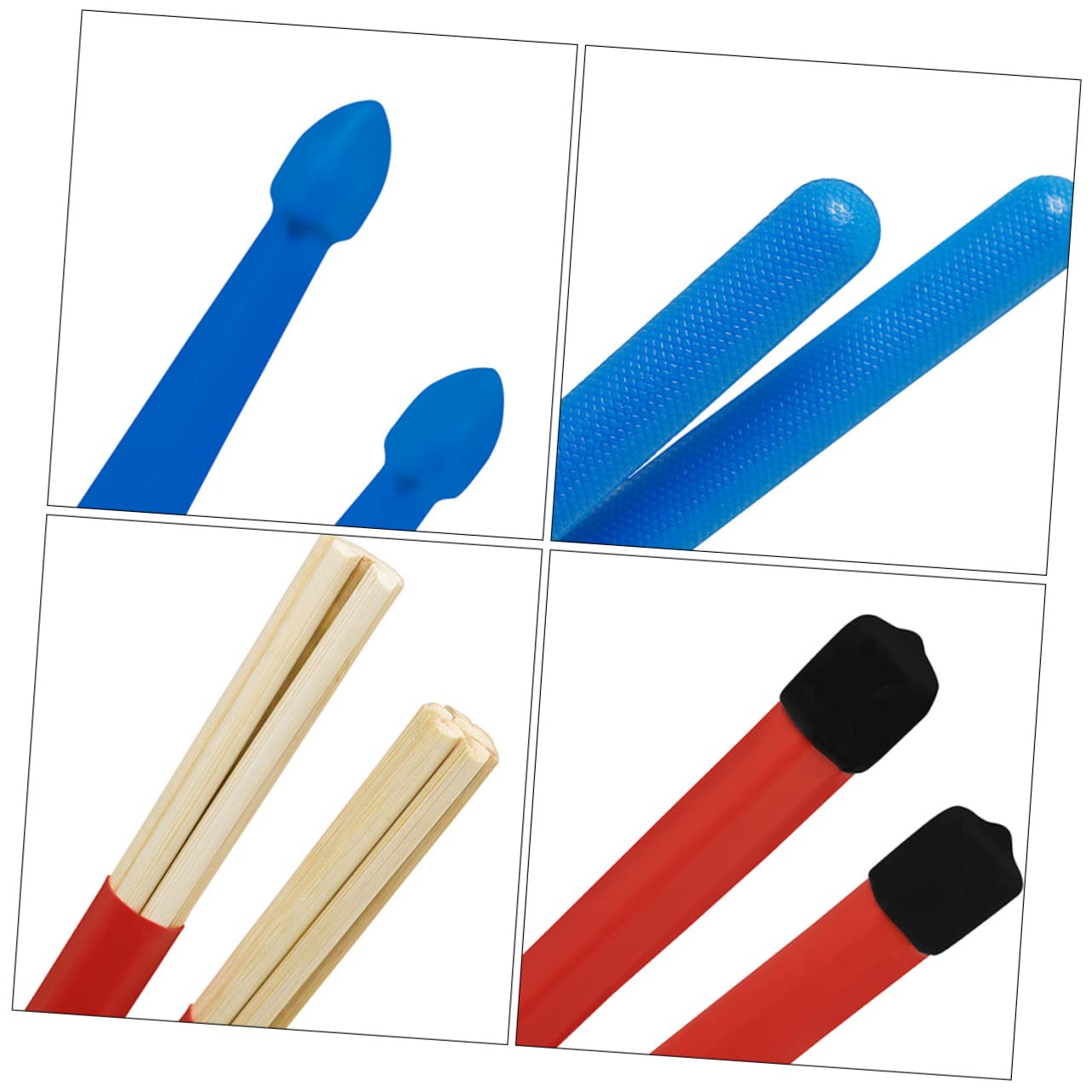 VICASKY Juego de Accesorios para Batería y Material Metálico con Cepillo de Alambre Mango Antideslizante Baquetas de Nailon y Bolsa de Almacenamiento para Músicos y Estudiantes