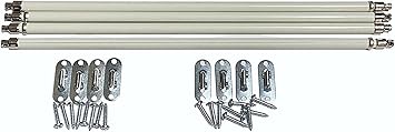 (2 Pair) Amazing Drapery Hardware 12-21inch swivel end sash rods