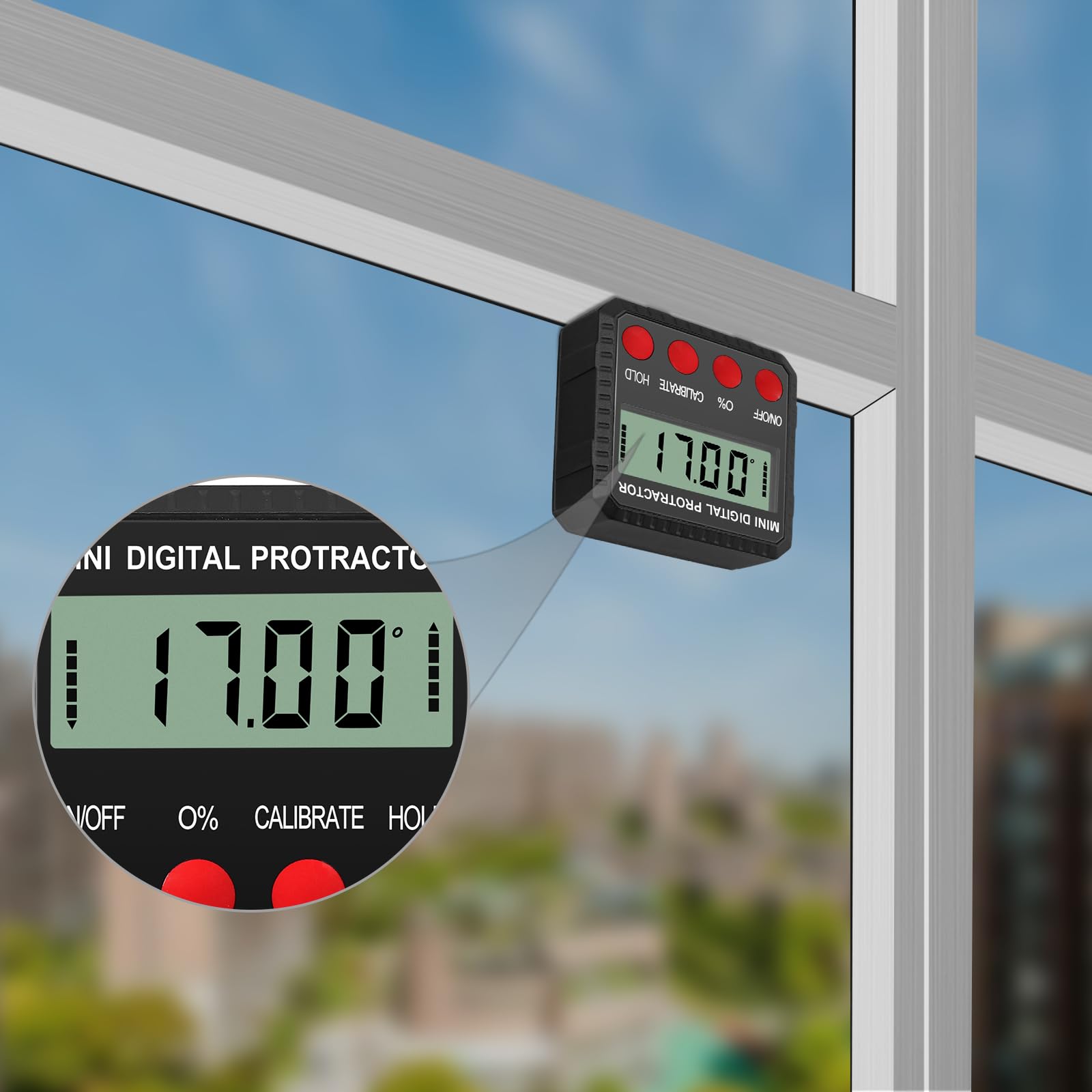 Goniometro Digitale XUNTOP - Misuratore Angoli 0-360°, Base Magnetica, Impermeabile IP65 - Foto 2