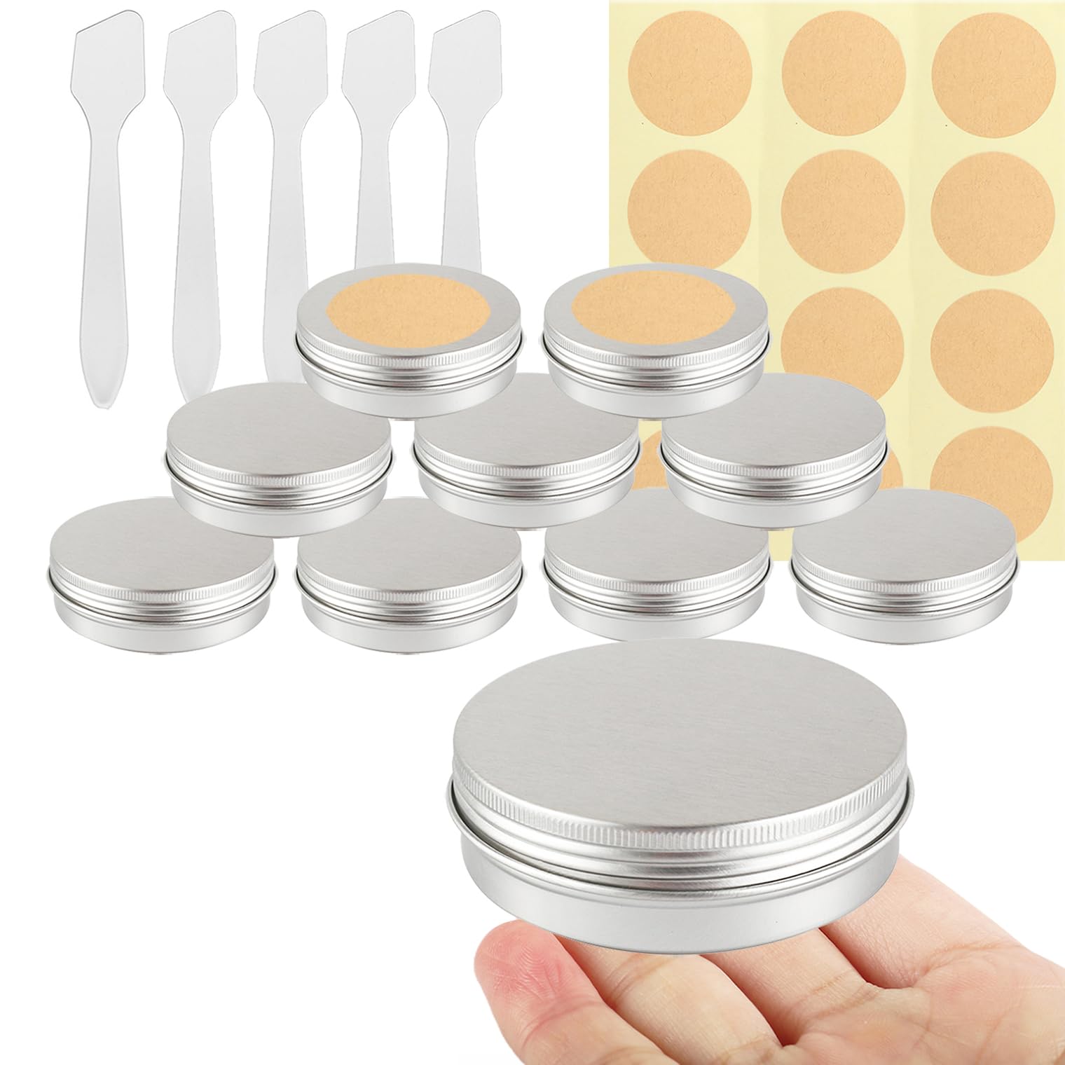 100 Piezas Tarros de Aluminio 100 ml Plata con Tapa – Lata Aluminio Redonda D83mm x H24mm – Botes Metálicos Pequeños para Cosmética, Velas DIY, Almacenamiento y Viaje