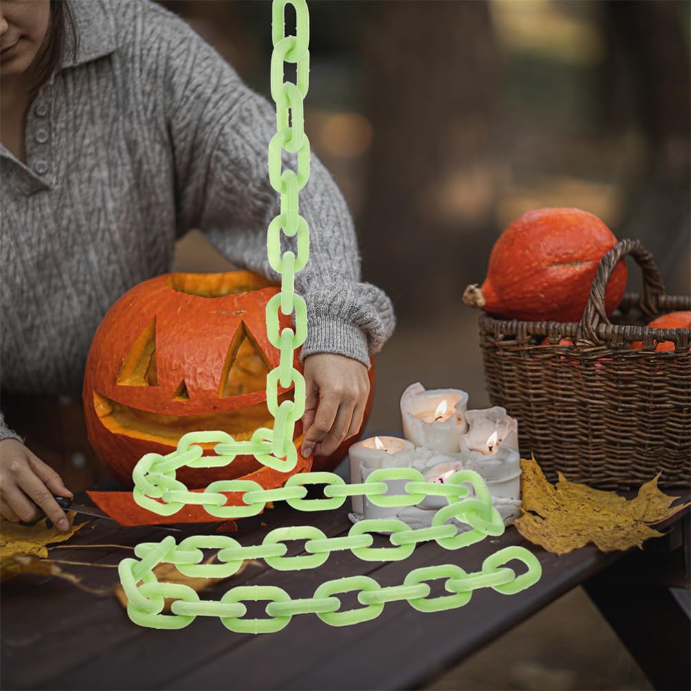 Catena di Plastica Luminosa per Halloween Catena Finta Che Si Illumina al Buio Oggetto di Scena per Cosplay e Feste