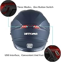 Vista 8 de 1Storm - Casco modular de cara completa para motocicleta, protector solar de doble visera: modelo Modular901, visera ahumada
