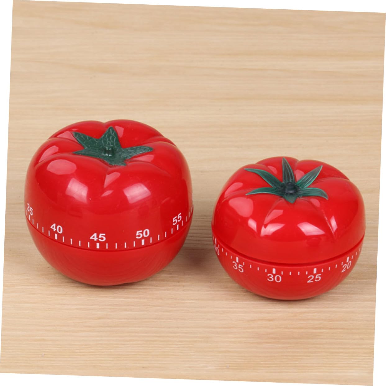 2 pezzi Timer Meccanico da Cucina Forma di Pomodoro Contaminuti Manuale Silenzioso con Allarme Strumento Cartoon per Cottura Studio e Sport